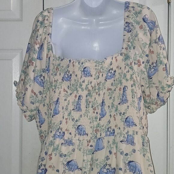 Disney Box Lunch Eeyore Floral Smock Dress hidden pockets Sz 4 (4x 24/26) EUC - Picture 8 of 12